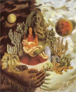 The Love Embrace of the Universe, the Earth (Mexico), Myself, Diego, and Señor Xolotl Frida Kahlo painting